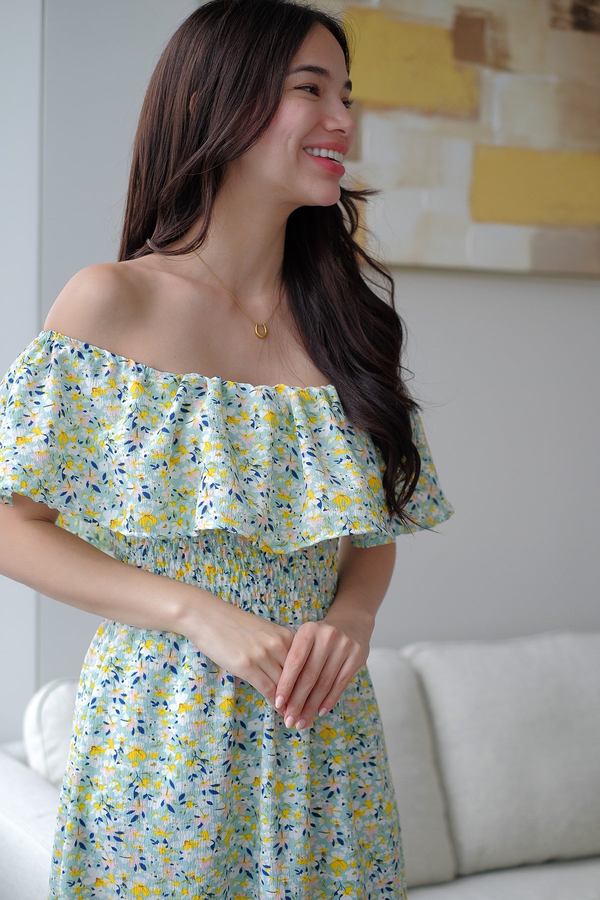 The Willow midi dress - Tifany blue floral