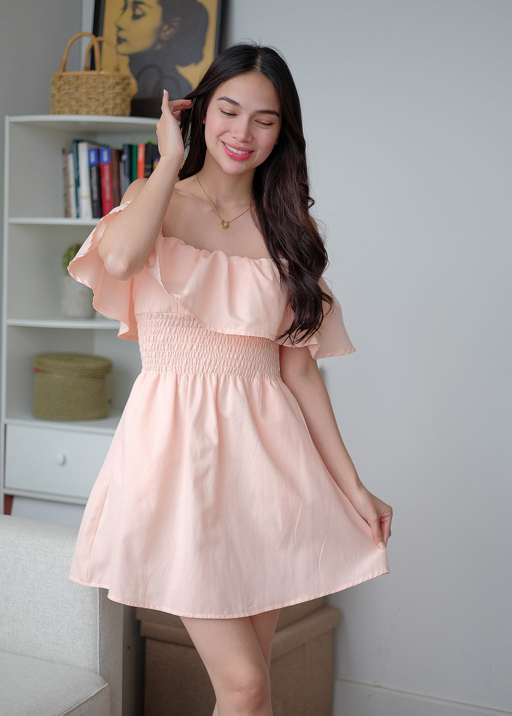 The Willow mini dress - peach blush