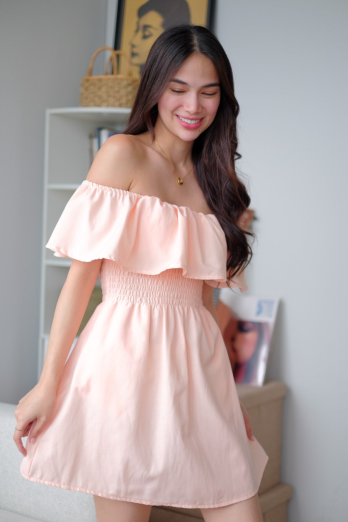 The Willow mini dress - peach blush