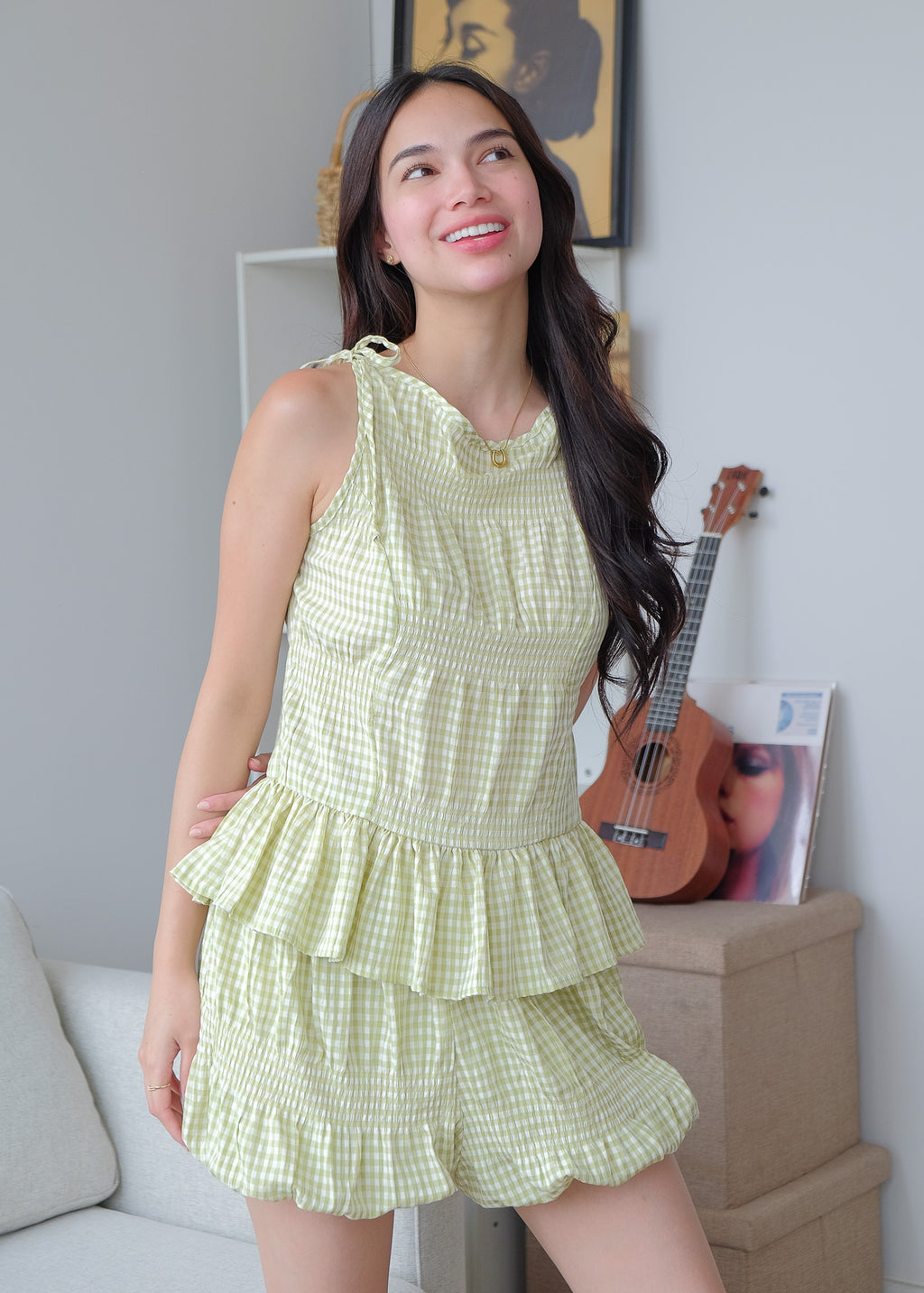 The Lennon set - apple green gingham