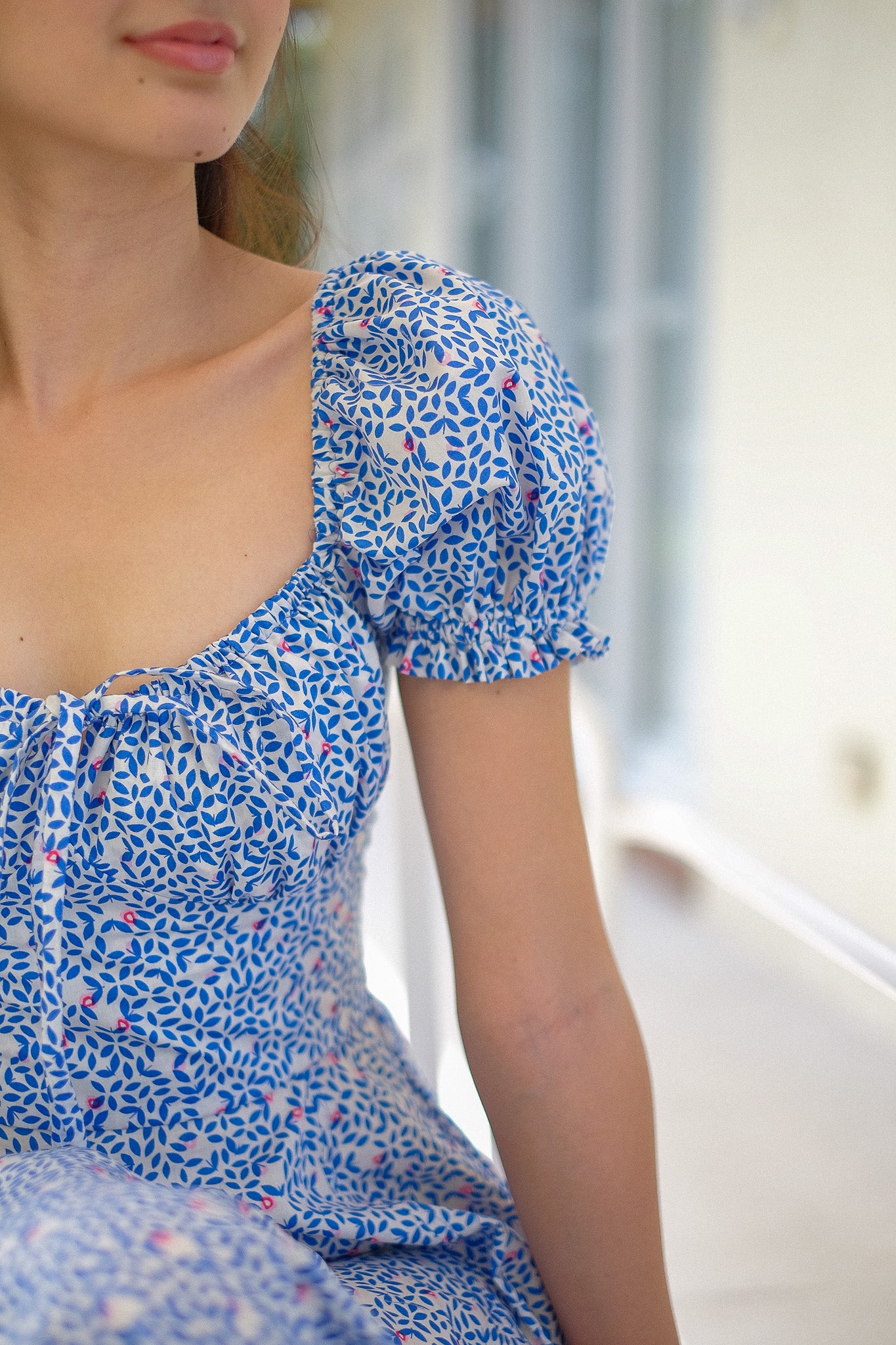 Camilla midi dress - Blue printed