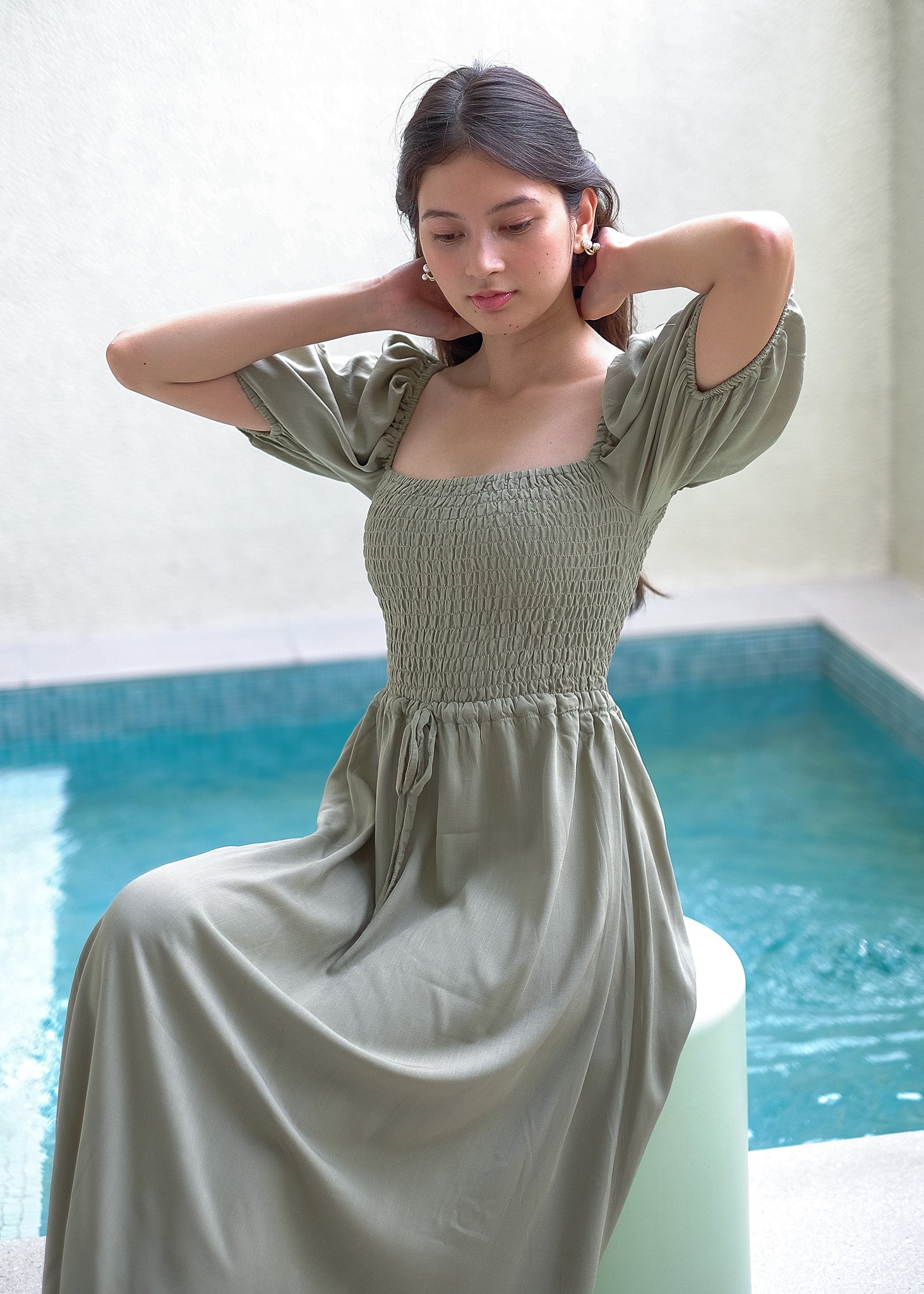 Sylvie Maxi dress - olive green