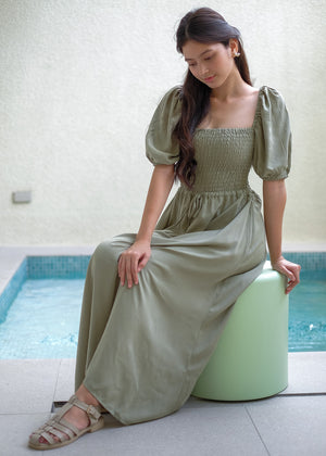 Sylvie Maxi dress - olive green