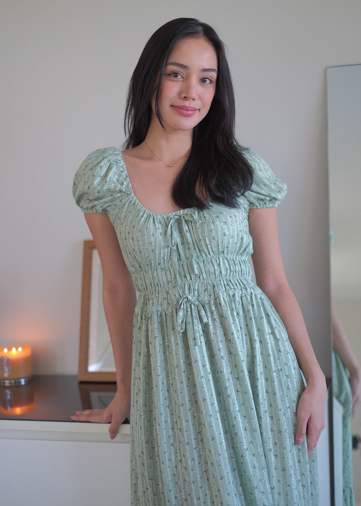 The Leilani midi dress -  sage floral