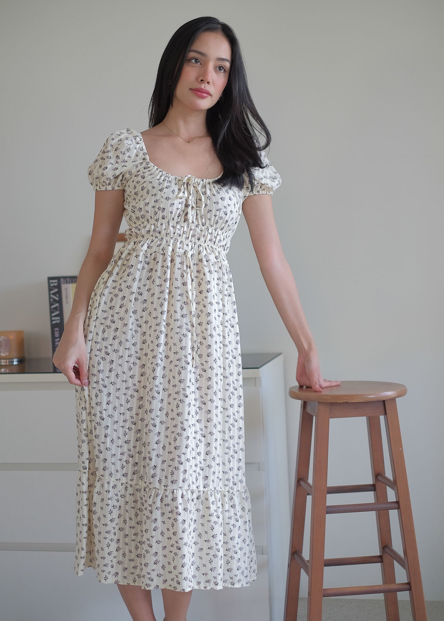 The Leilani midi dress - micro floral print