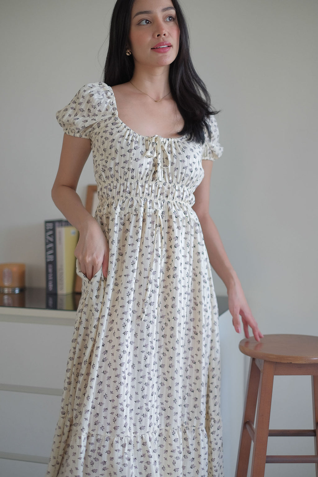 The Leilani midi dress - micro floral print