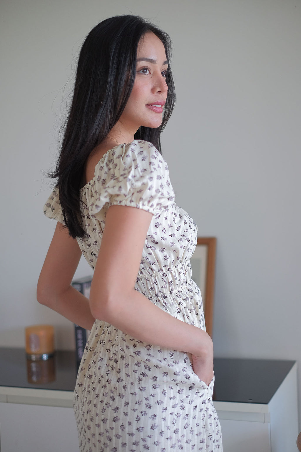 The Leilani midi dress - micro floral print