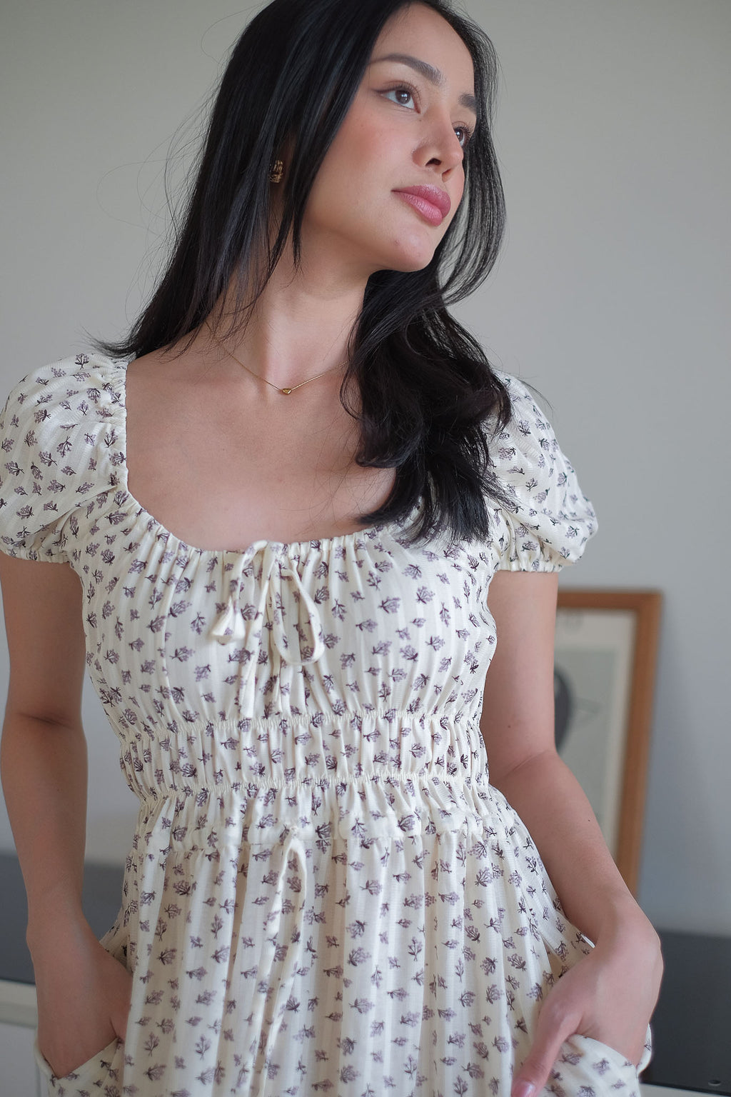 The Leilani midi dress - micro floral print