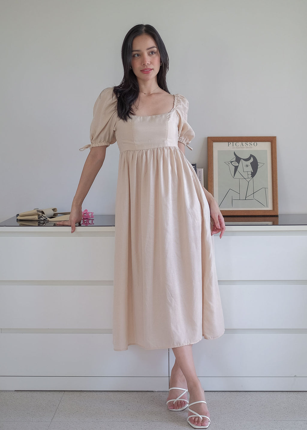 Hadley midi dress - champagne beige