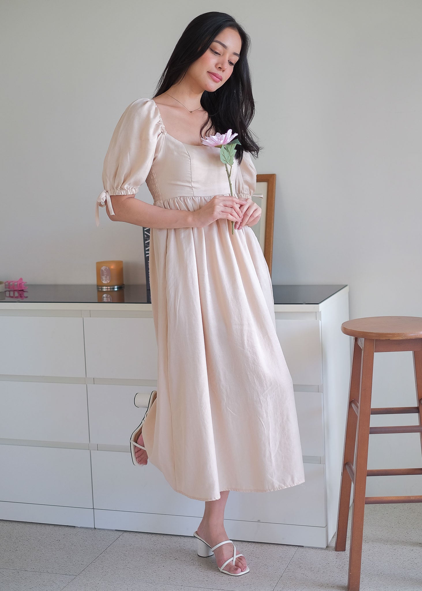 Hadley midi dress - champagne beige