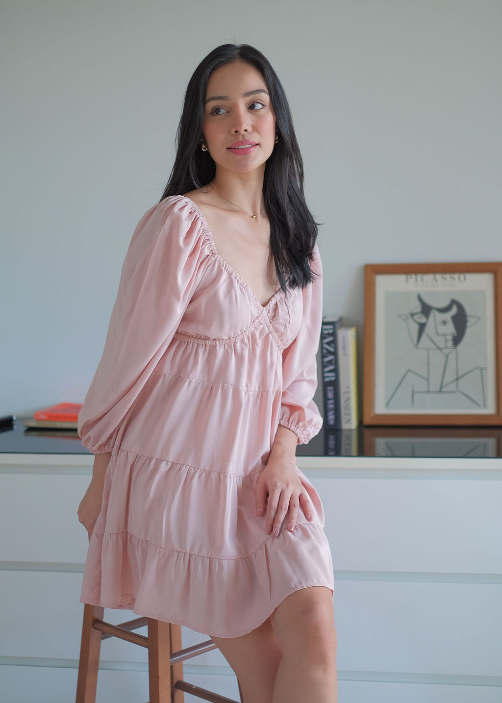 Caroline baby doll dress - blush pink