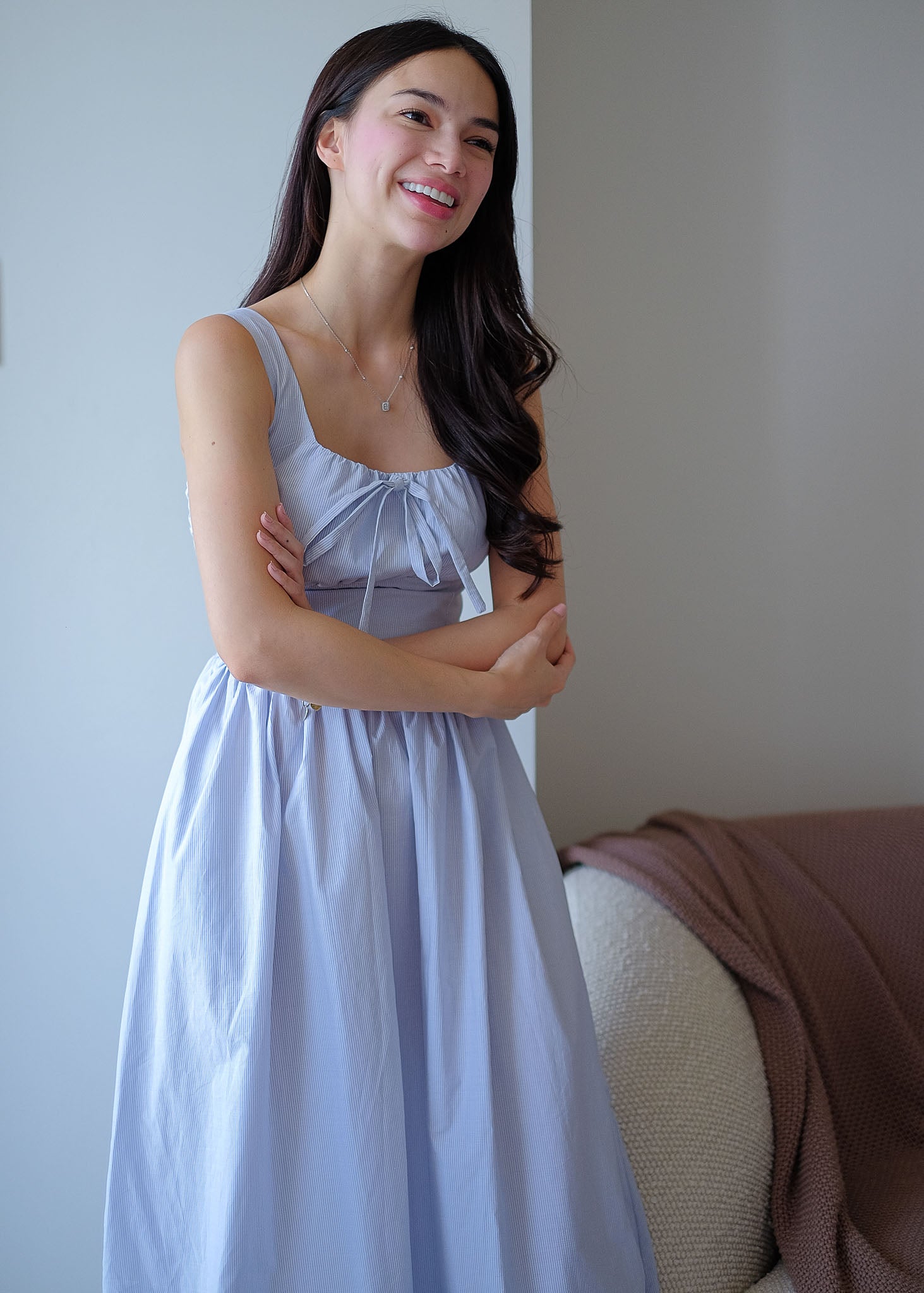 Sascha midi - denim plain
