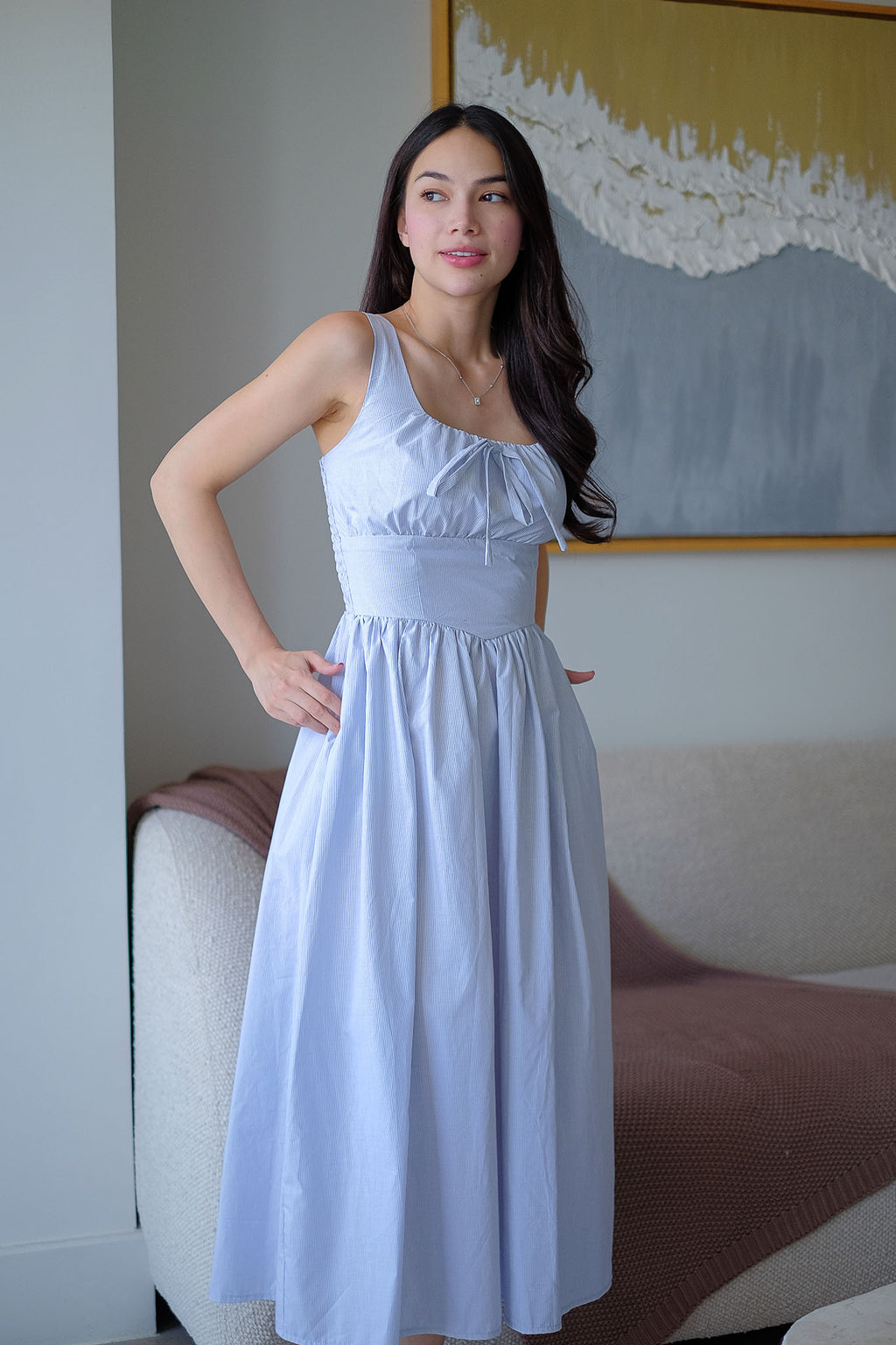 Sascha midi - denim plain