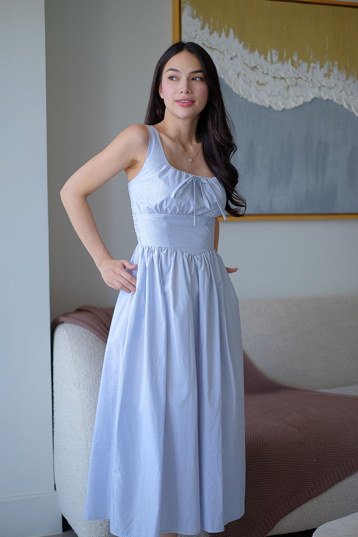 Sascha midi - denim plain