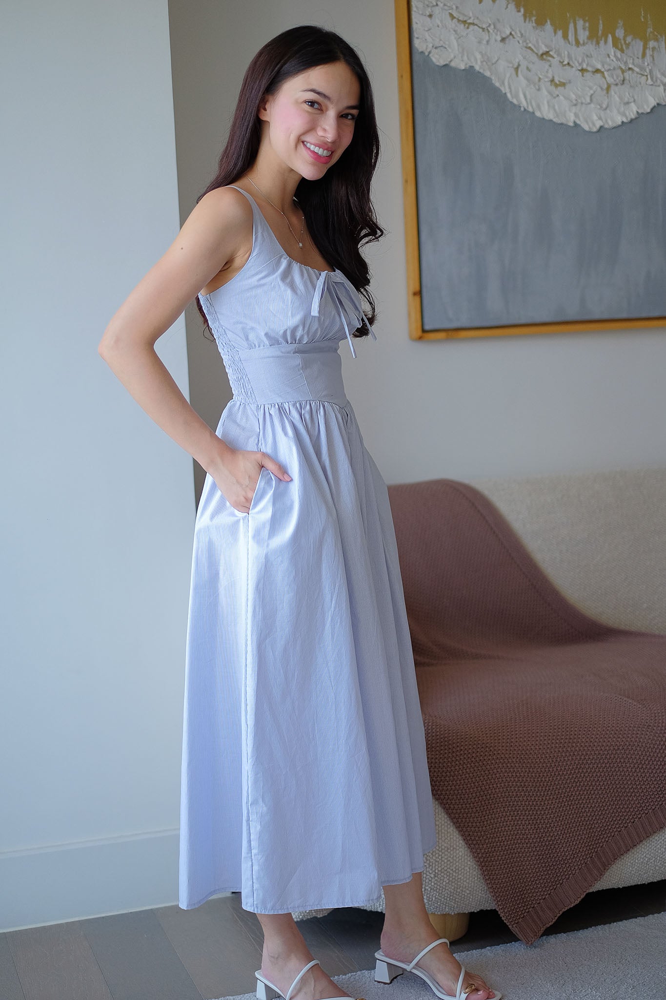 Sascha midi - denim plain