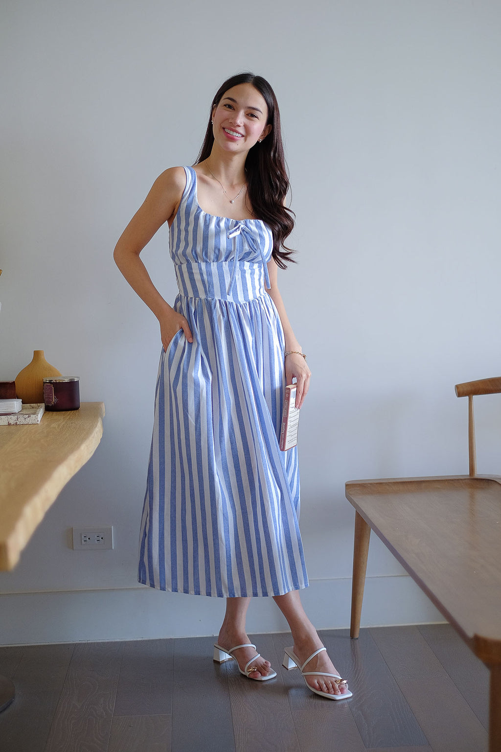 Sascha midi - cabana blue stripe