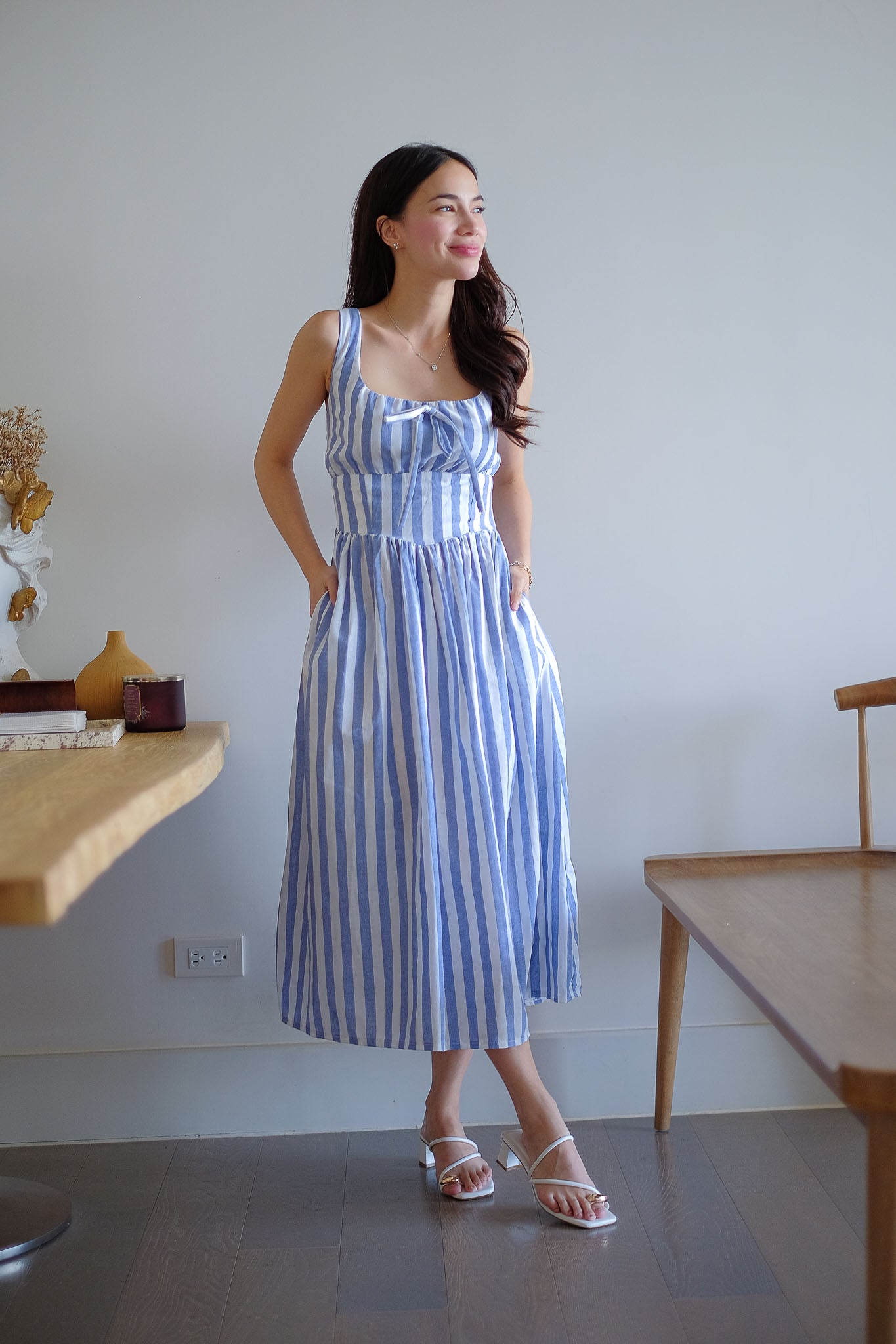 Sascha midi - cabana blue stripe