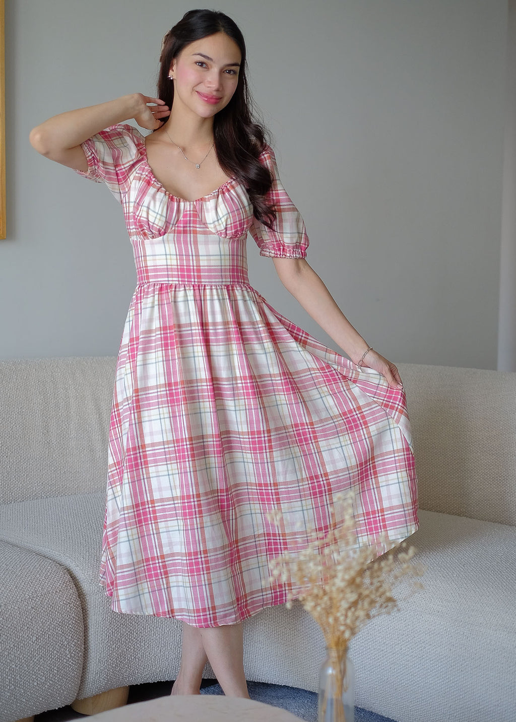Percy midi dress - plaid