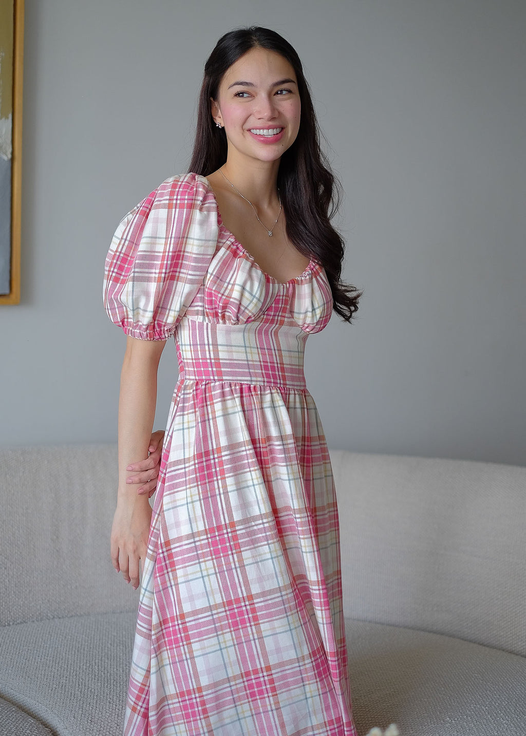Percy midi dress - plaid