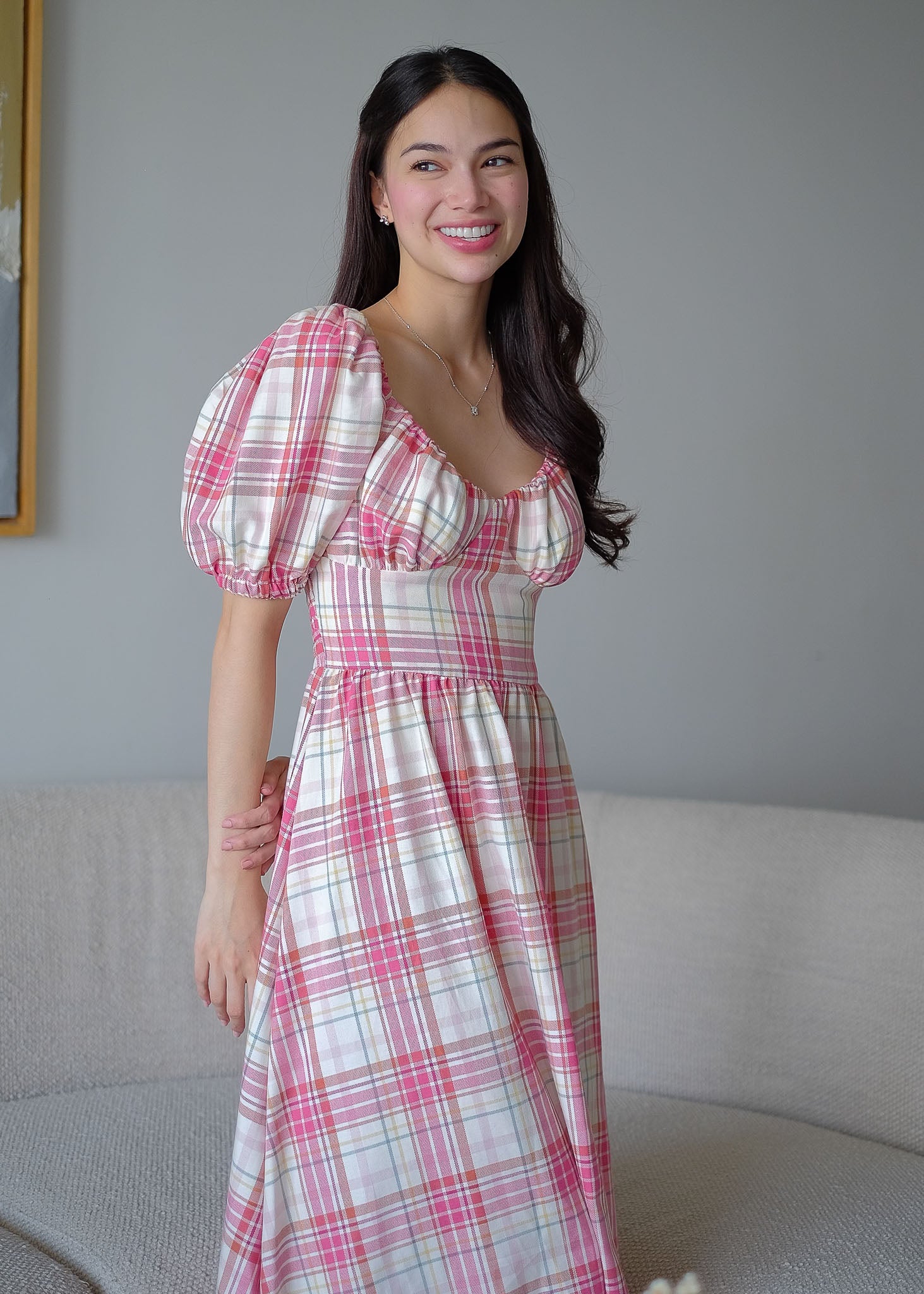 Percy midi dress - plaid