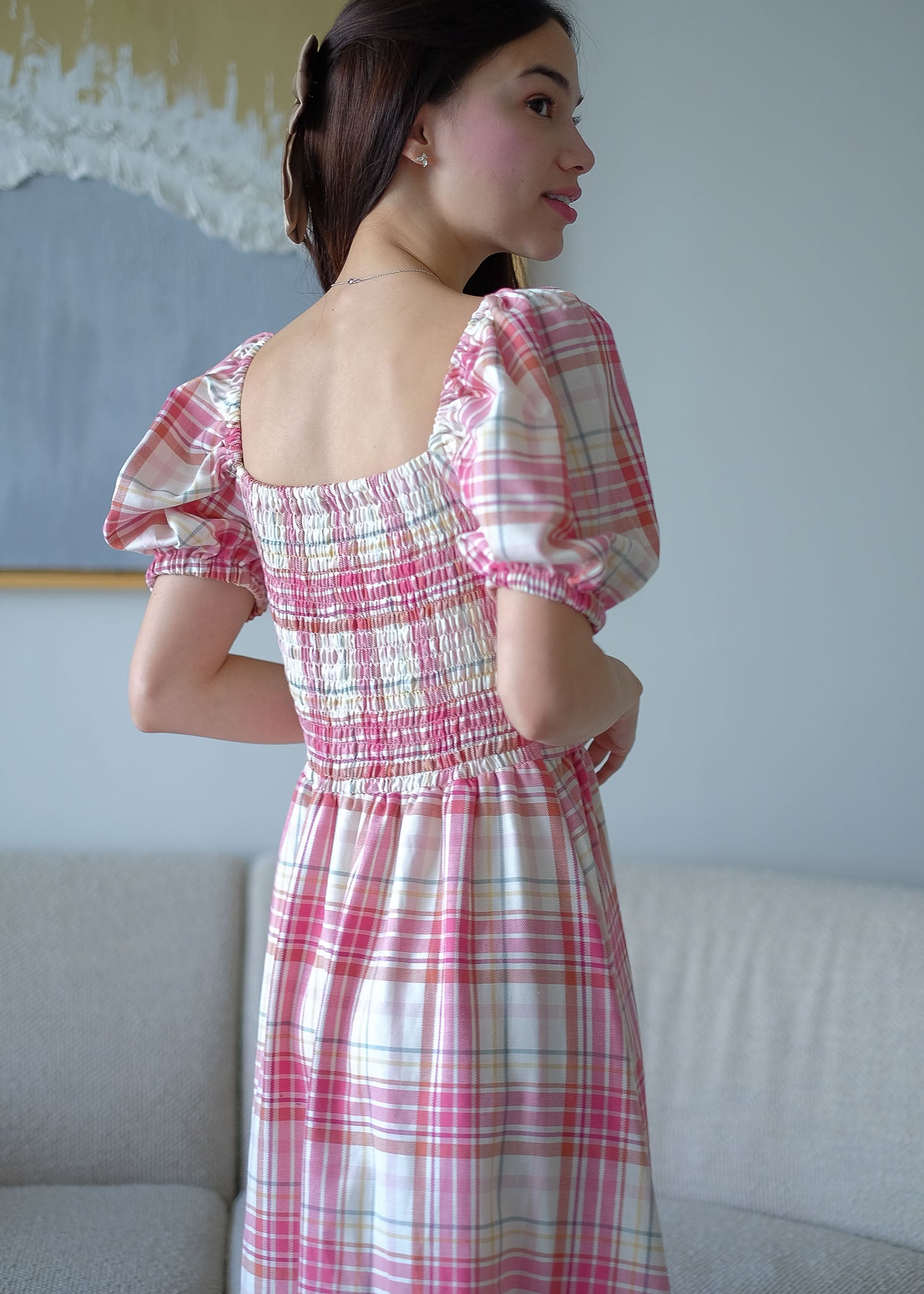 Percy midi dress - plaid