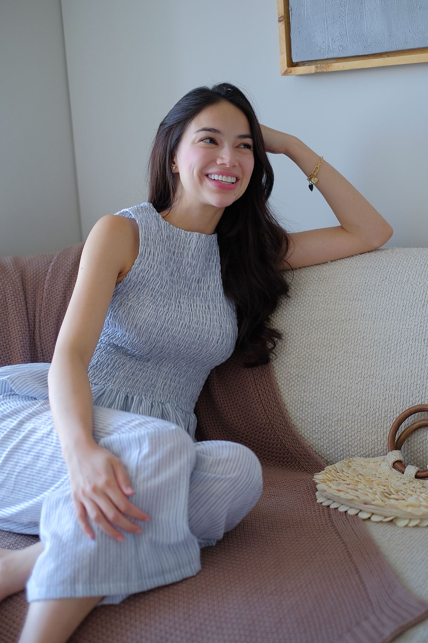 The Astrid Coords - Powder blue pinstripe