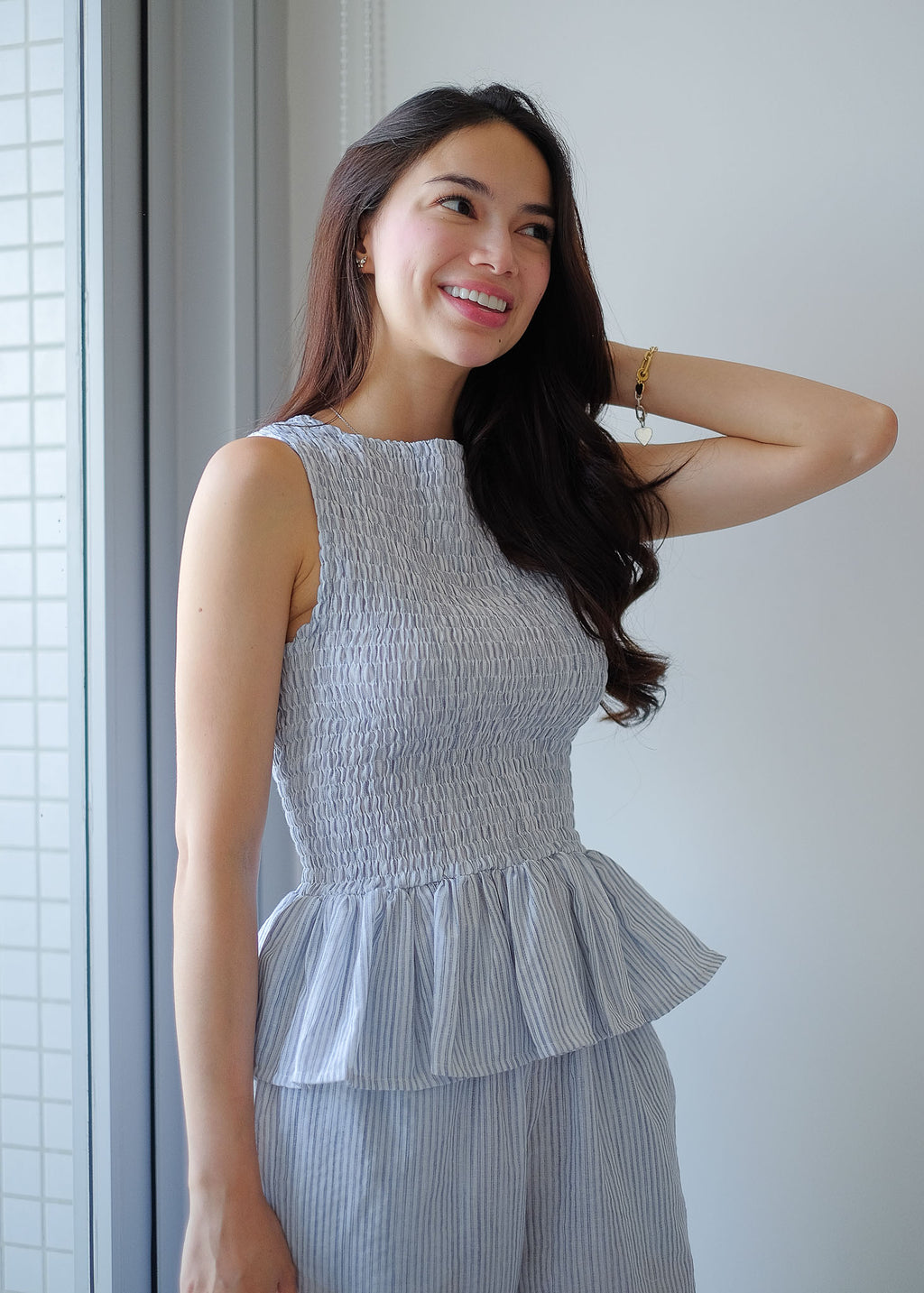 The Astrid Coords - Powder blue pinstripe