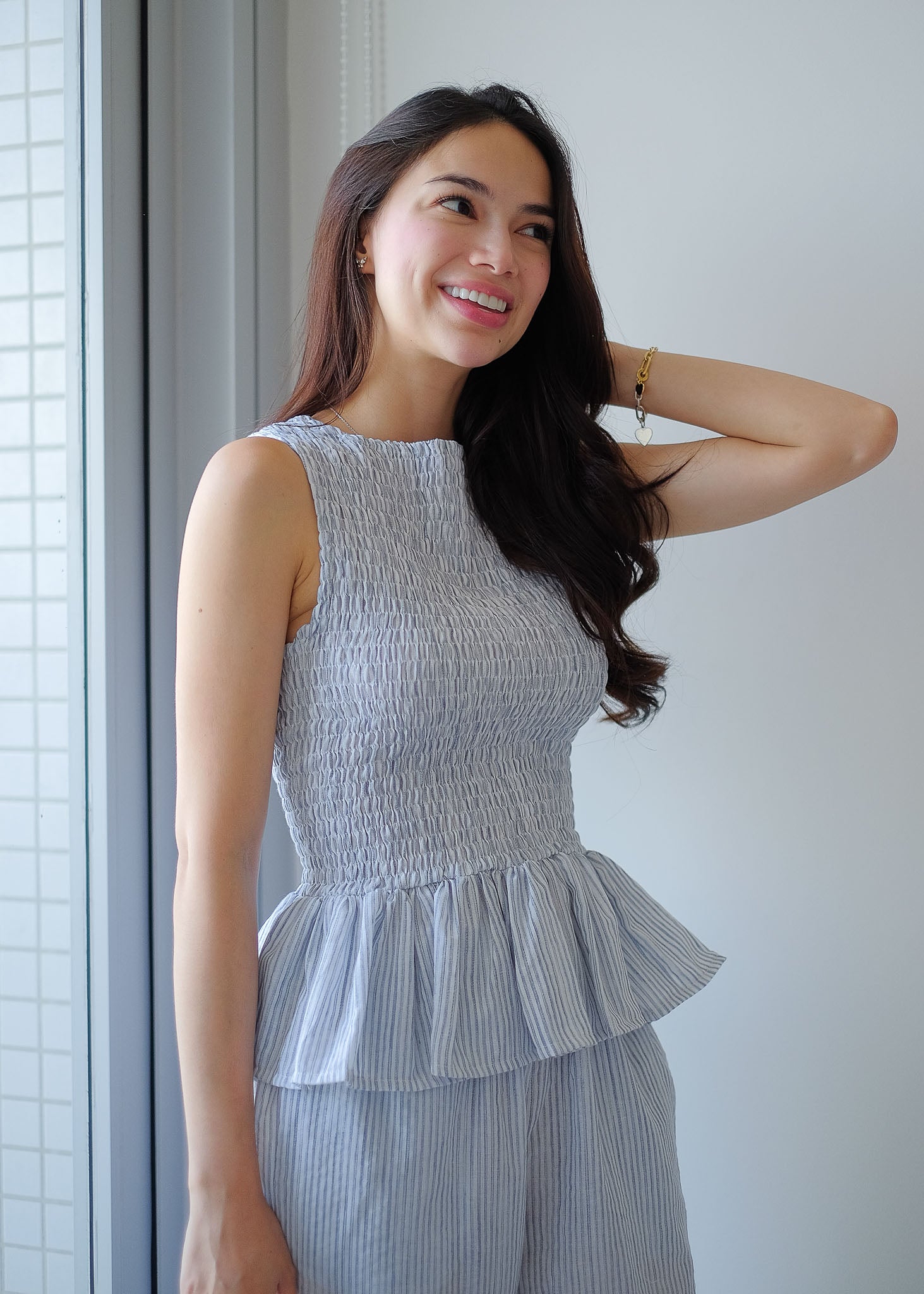 The Astrid Coords - Powder blue pinstripe