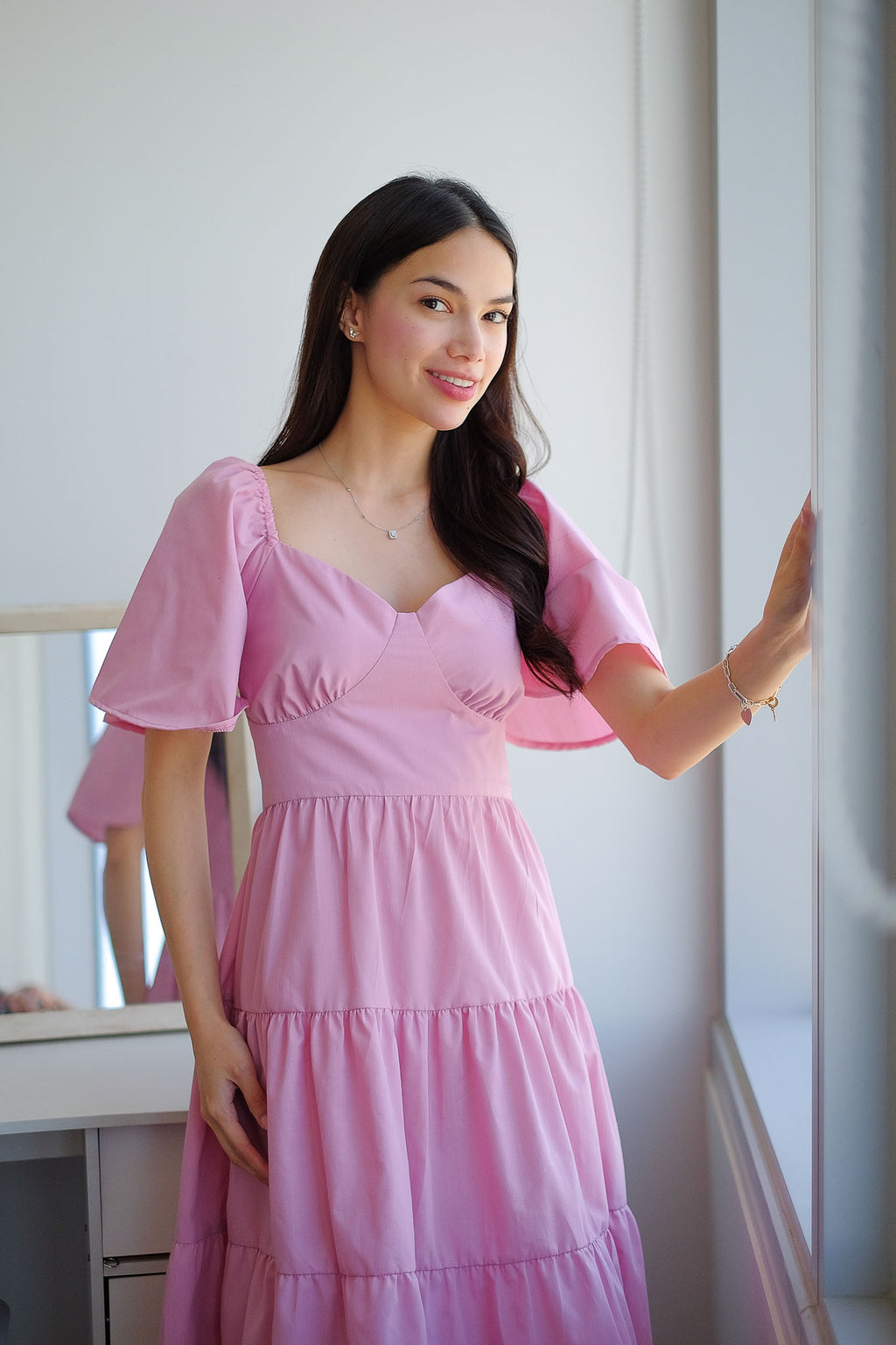 Barbara Midi Dress - blush pink