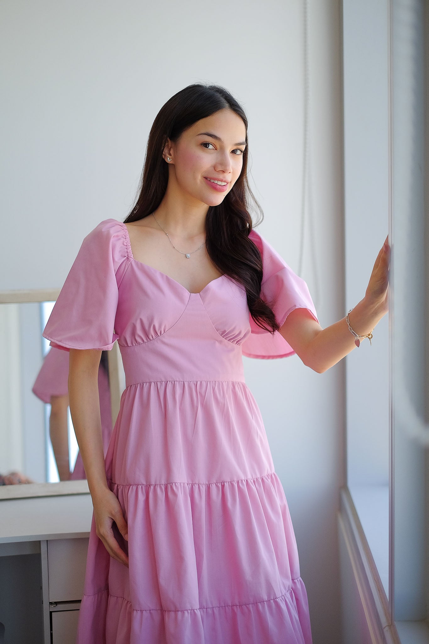 Barbara Midi Dress - blush pink