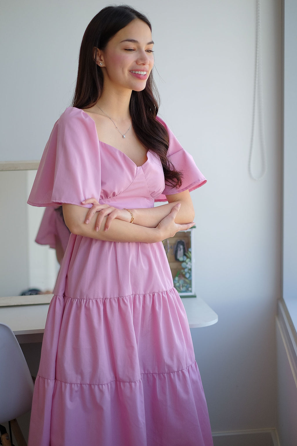 Barbara Midi Dress - blush pink