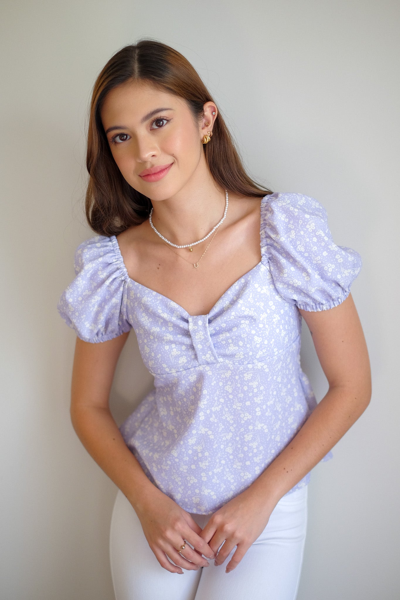 Catalina Top - lavender jasmine print