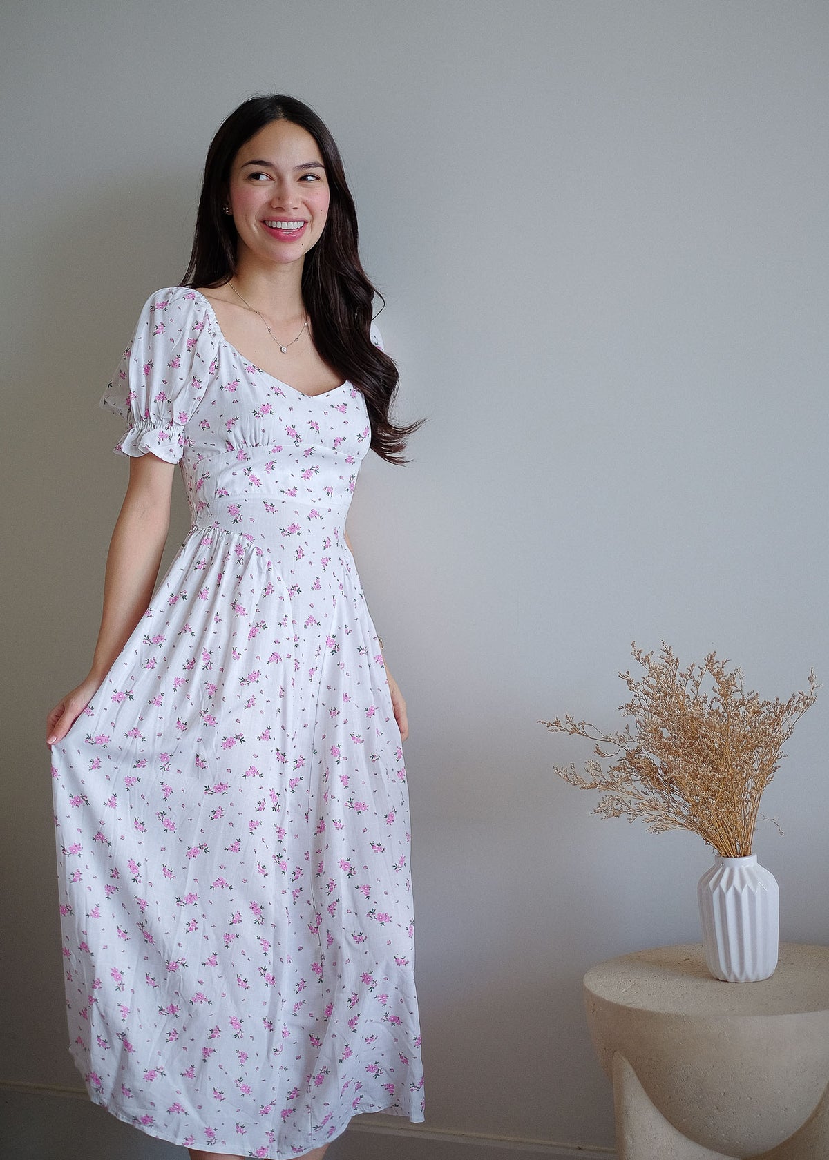 The Emma Midi dress - dainty print floral