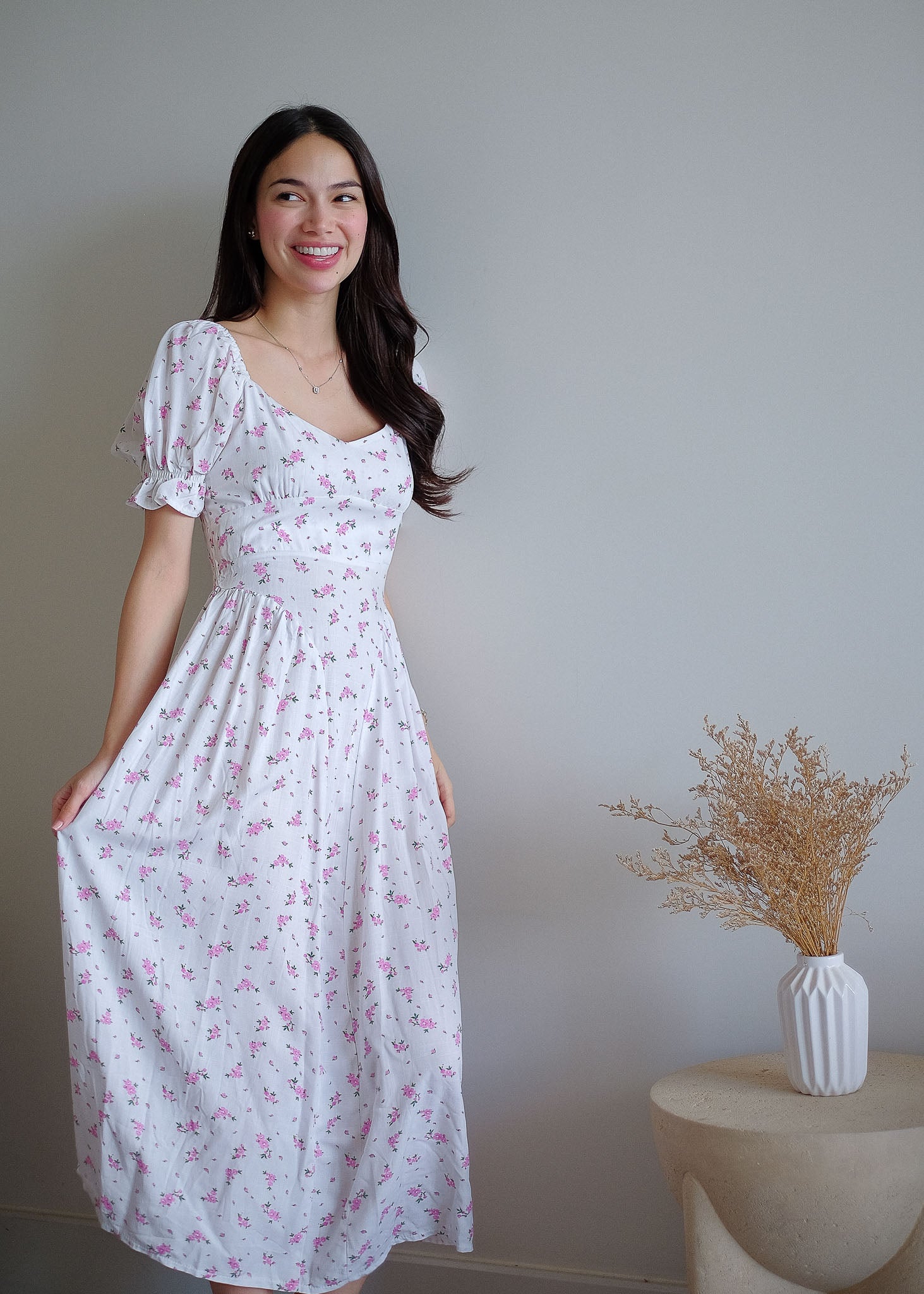 The Emma Midi dress - dainty print floral