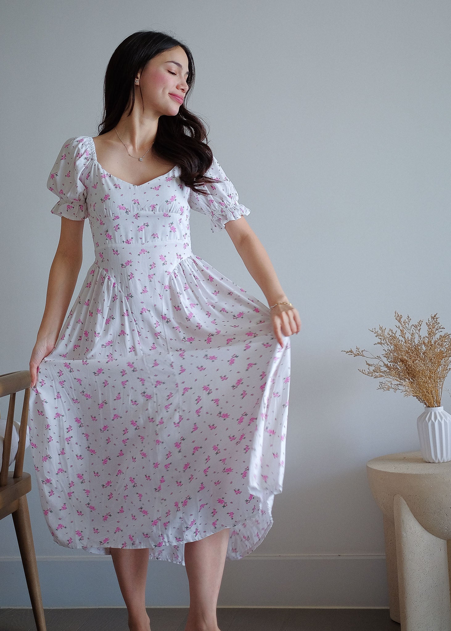 The Emma Midi dress - dainty print floral