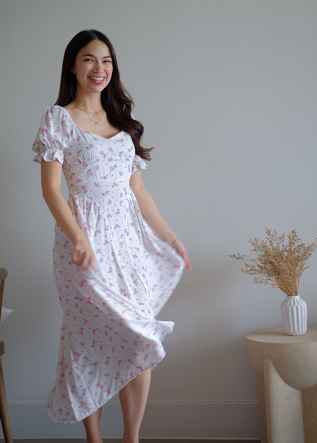 The Emma Midi dress - dainty print floral