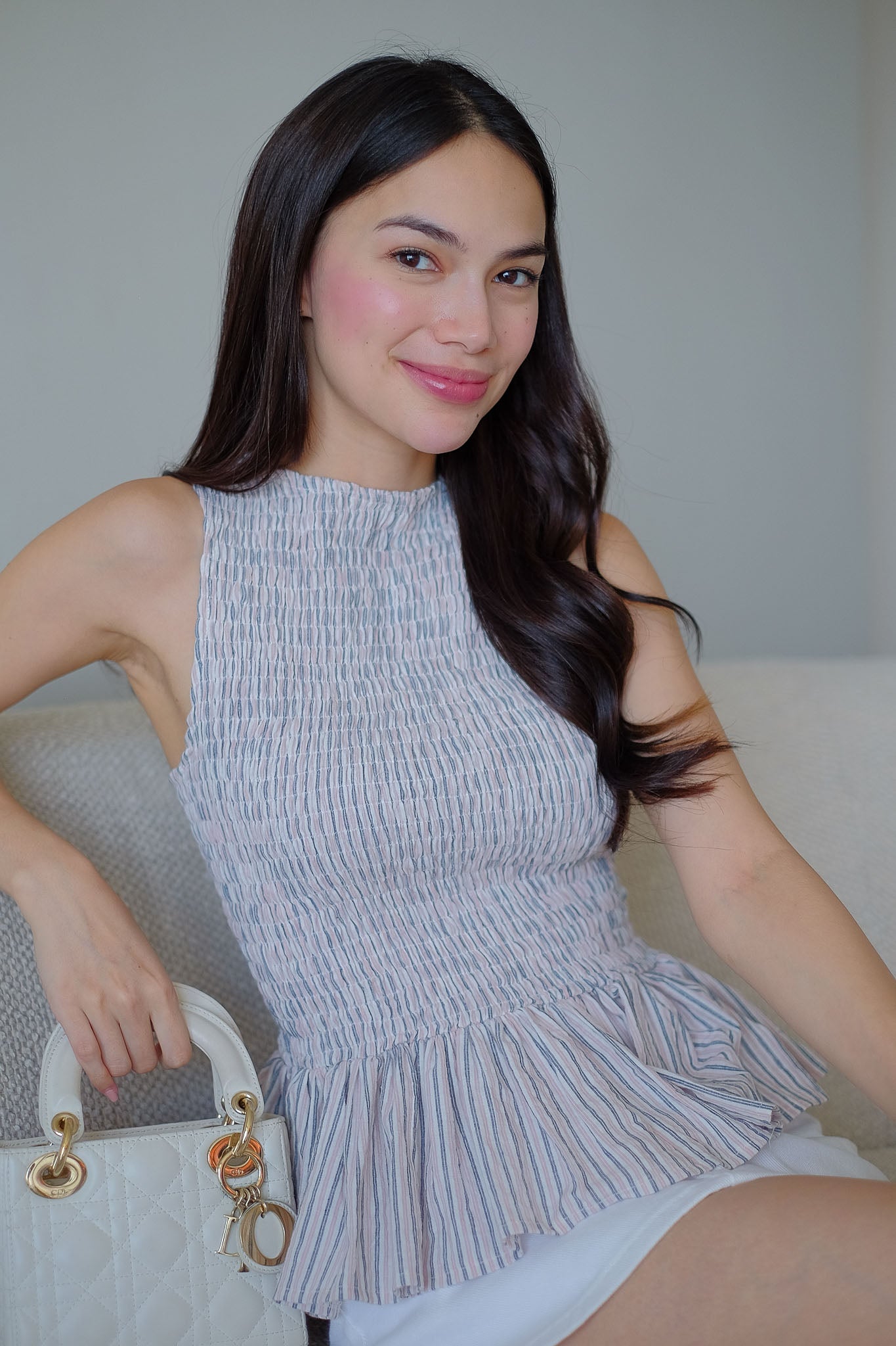 The Astrid Top - brush stripe