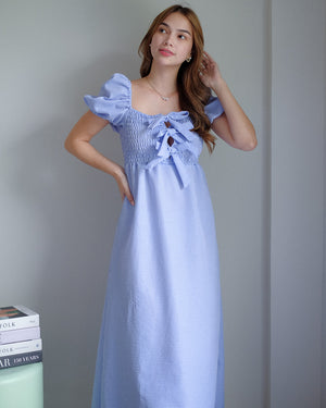 The Malibu midi dress - blue gingham