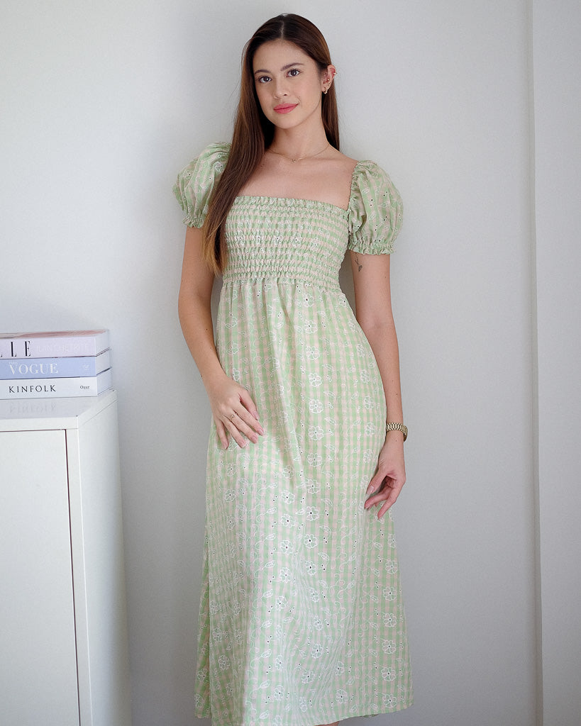 Alison Maxi Dress - Apple green eyelet