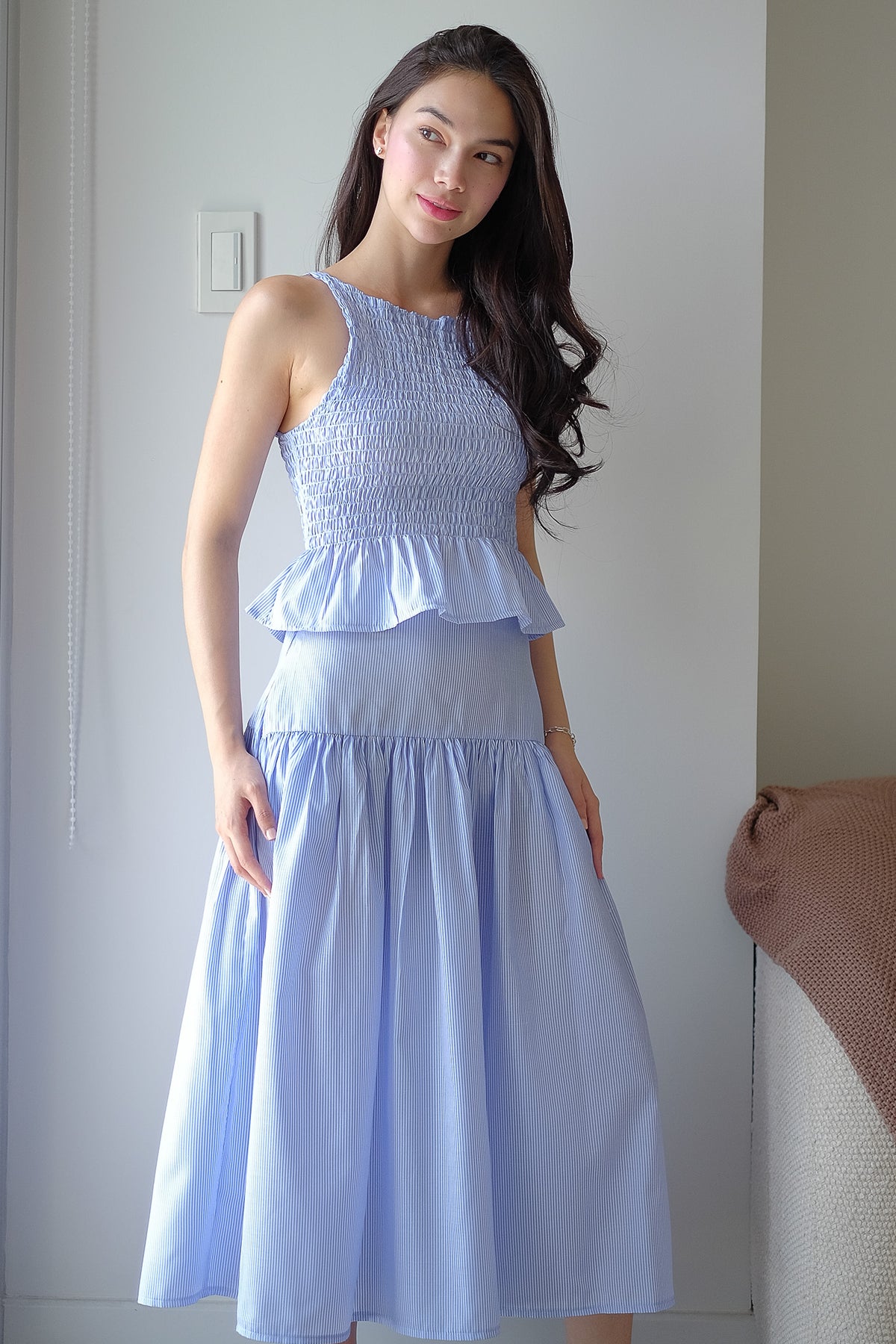 Amara Co-ord pinstripe – powder blue
