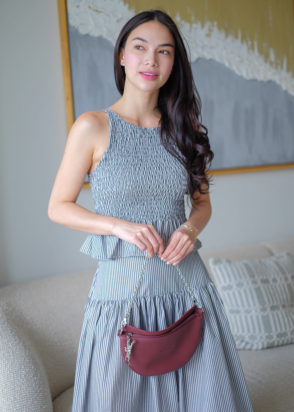 Amara Set pinstripe – graphite