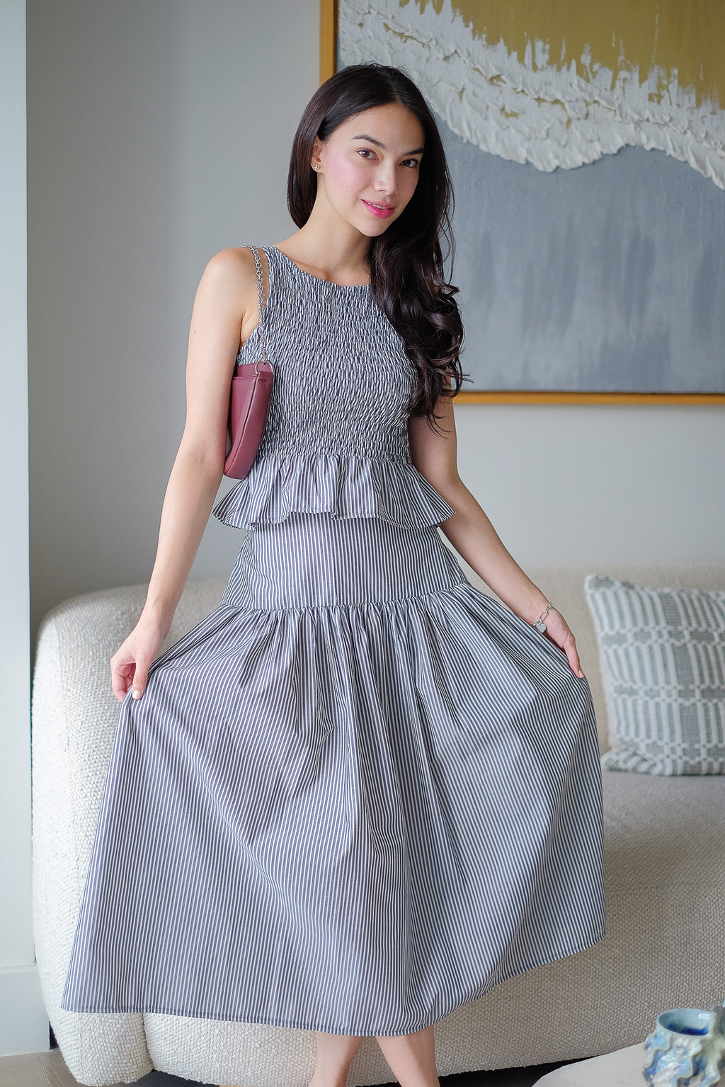 Amara Set pinstripe – graphite