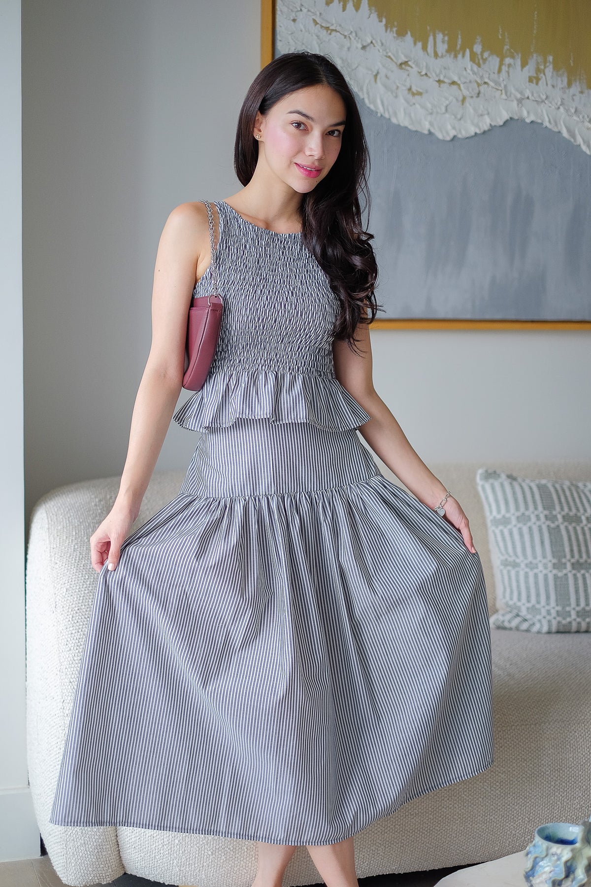 Amara Set pinstripe – graphite