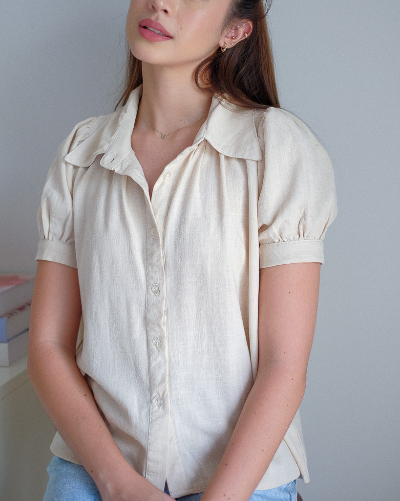 Margot (Top) - Linen khaki