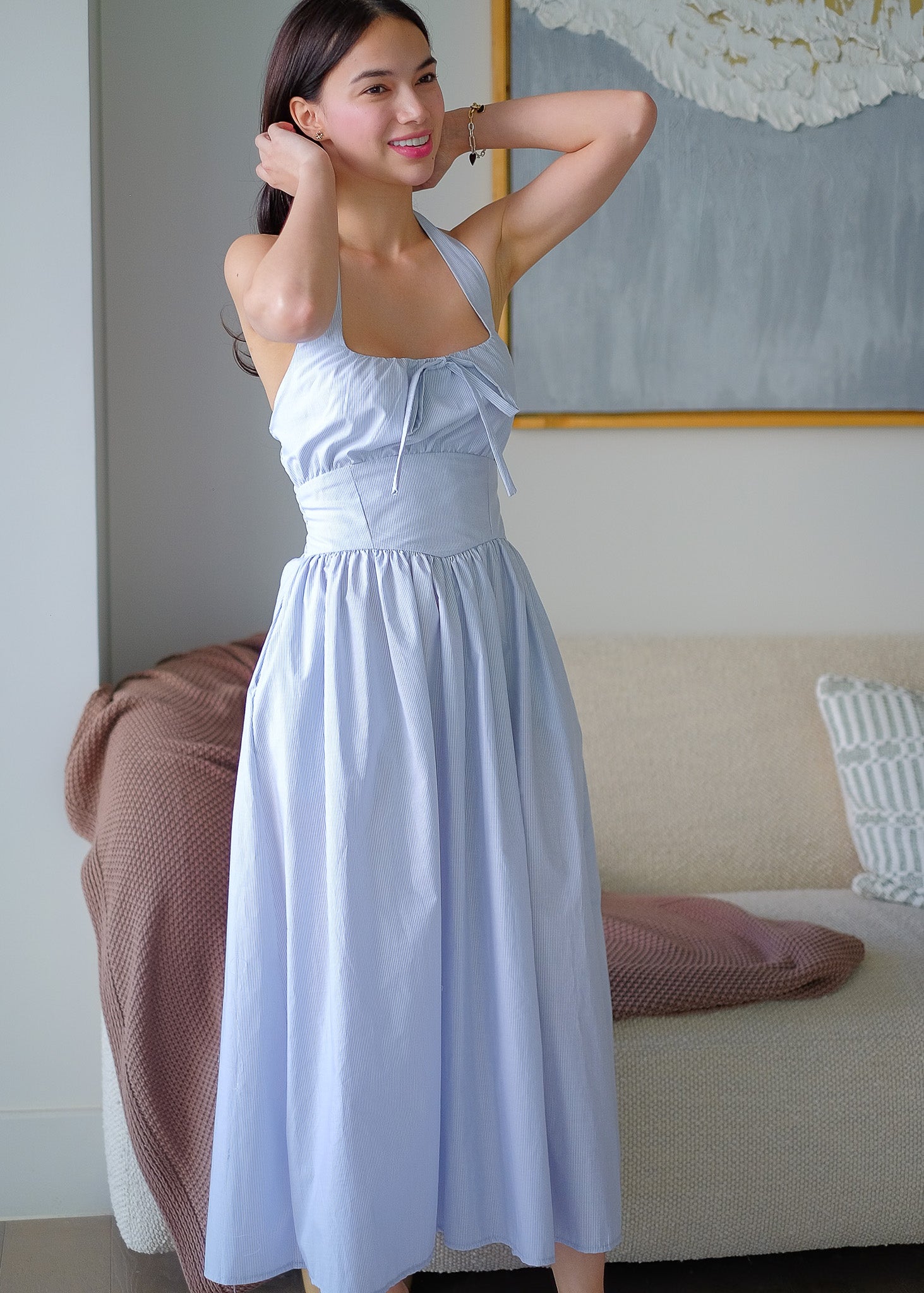 Sascha midi - Grey Stripes