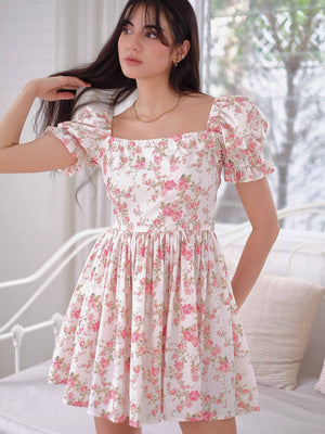 belle baby doll dress - Rose print