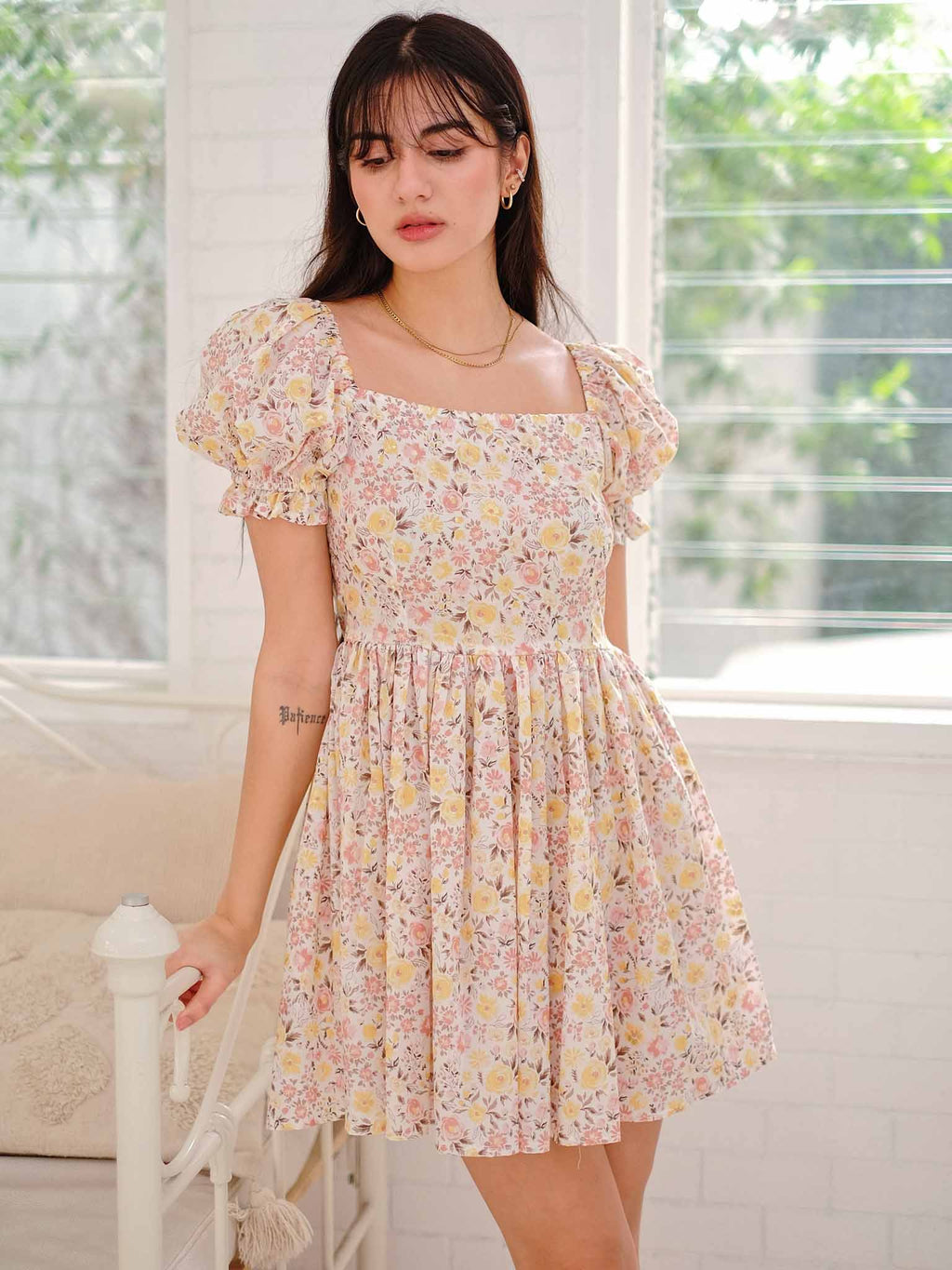 belle baby doll dress - Floral cream