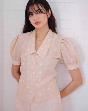 Belinda Top - peach polka