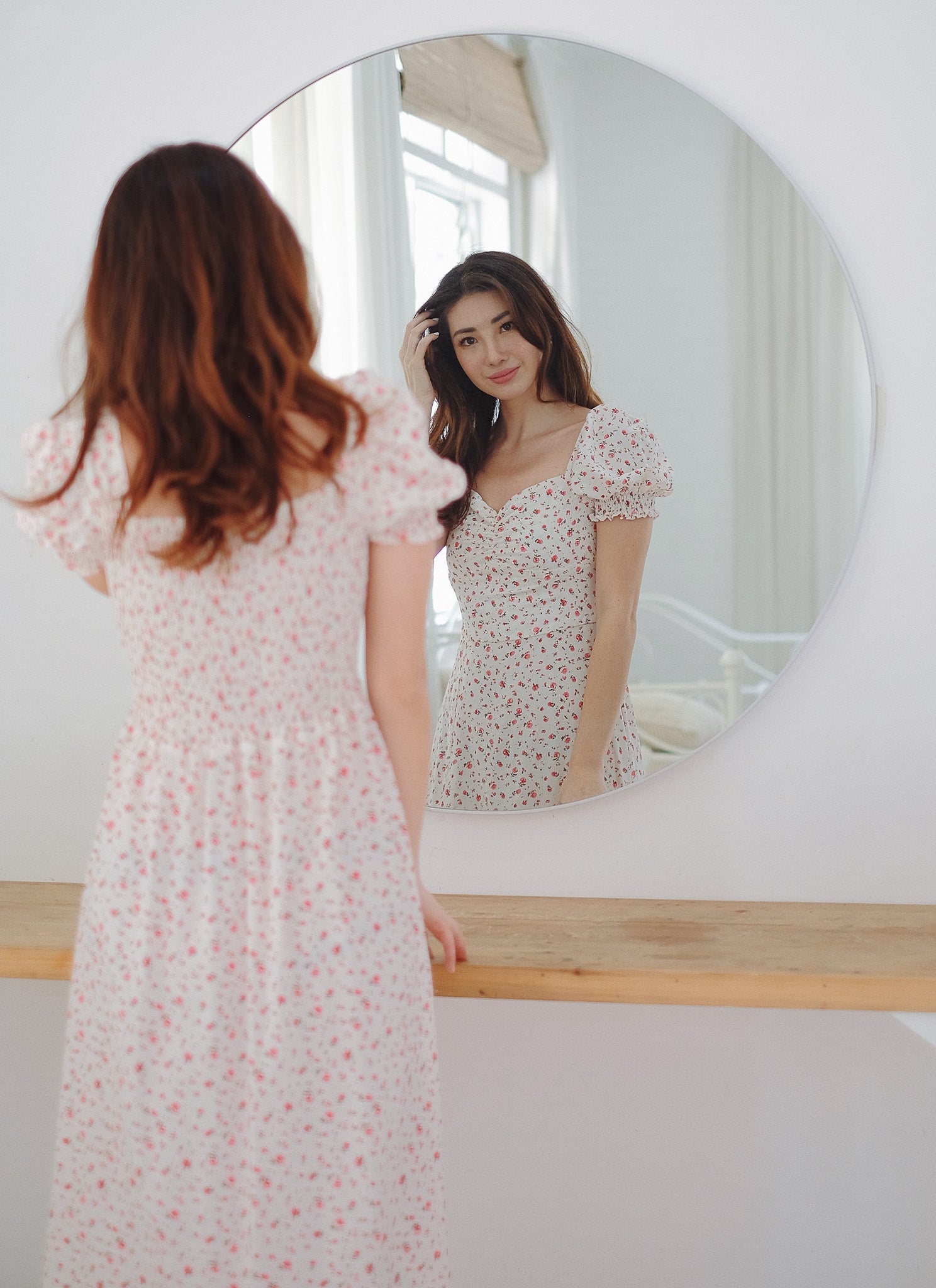 Kira midi dress white floral Sunnyside Clothing Ph