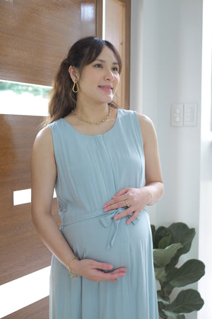 Margaret Maternity Nursing Dress - Pistachio green